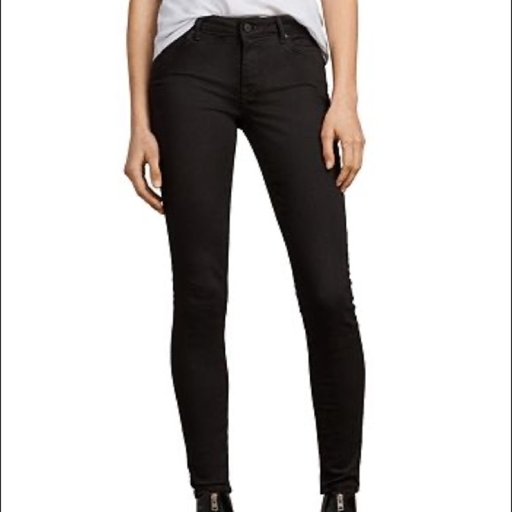 All saints MAST  womens size 26 Black skinny jeans NWOT
